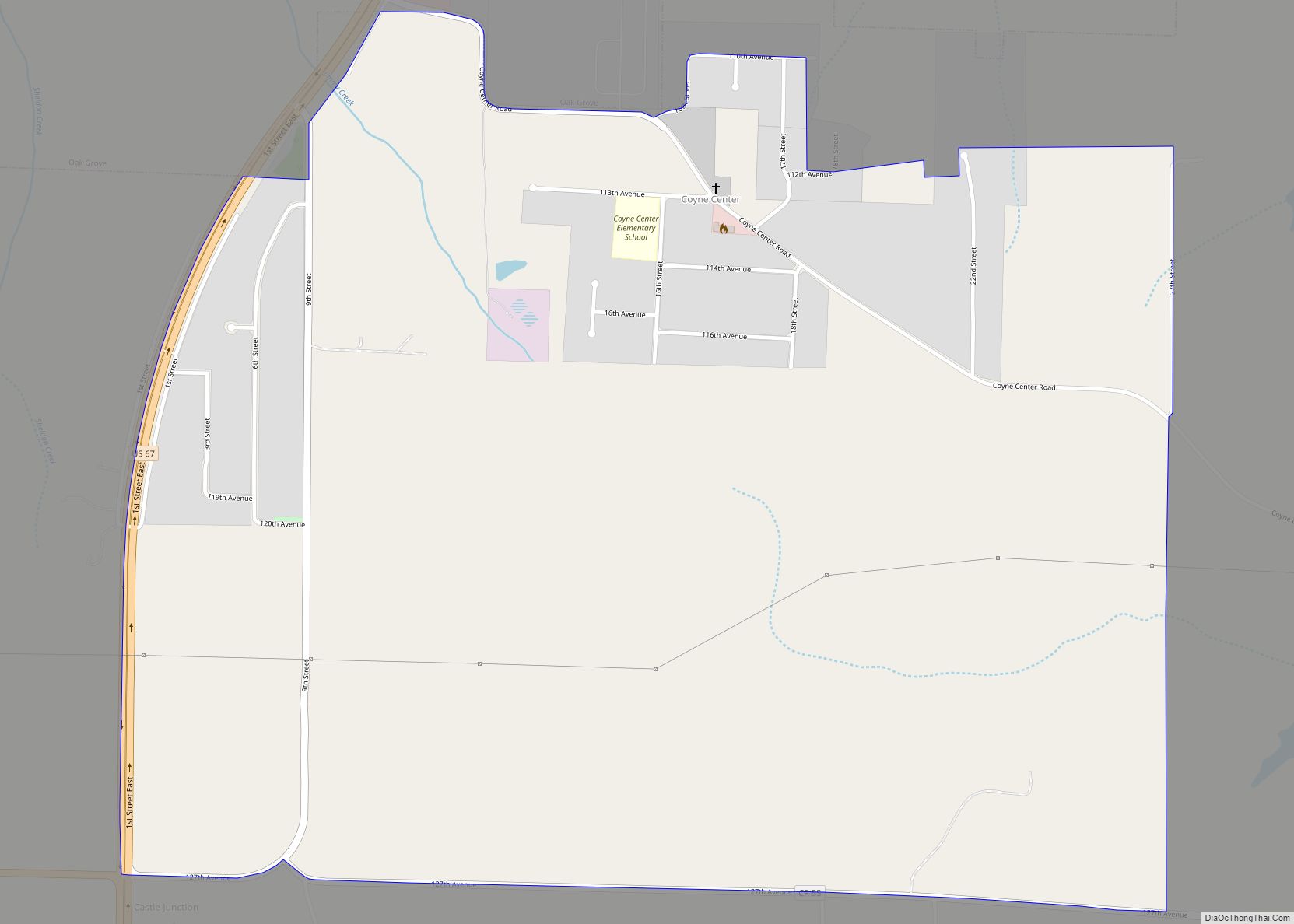 Map of Coyne Center CDP