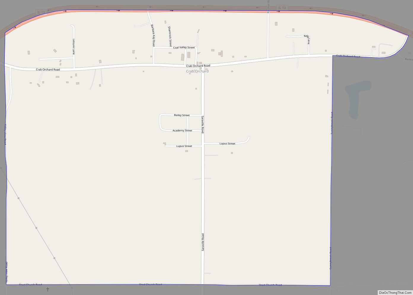 Map of Crab Orchard CDP, Illinois