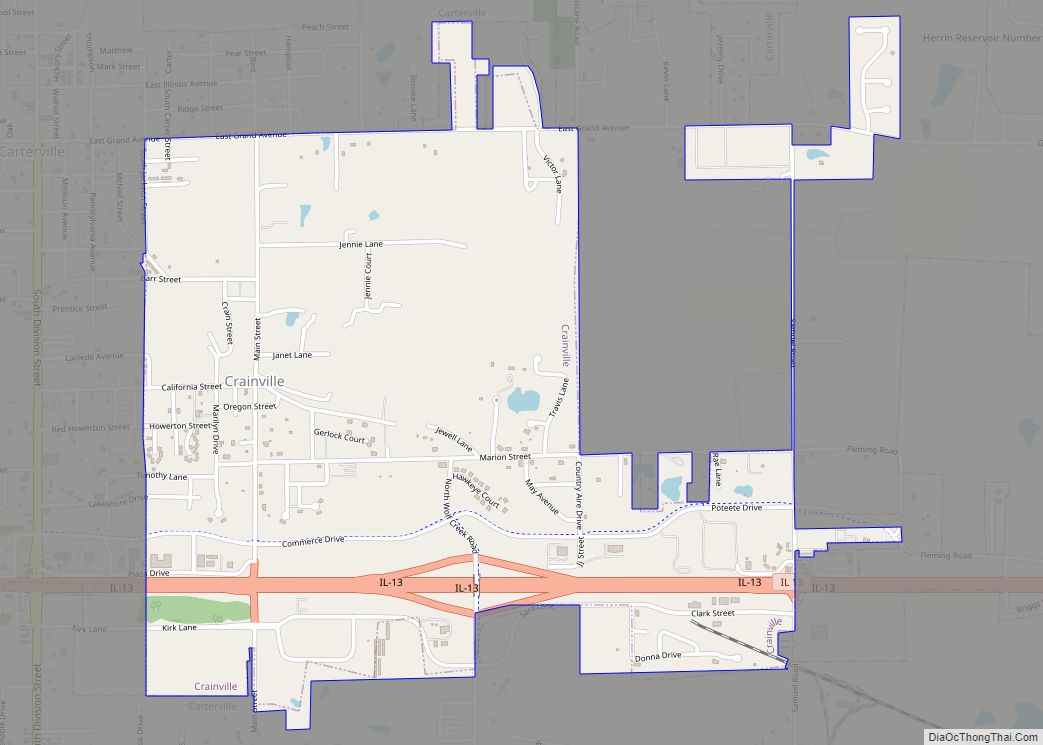 Map of Crainville village