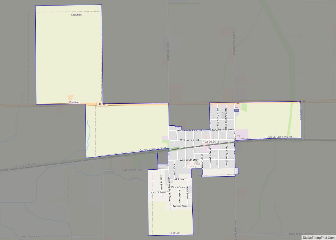 Map of Creston village, Illinois