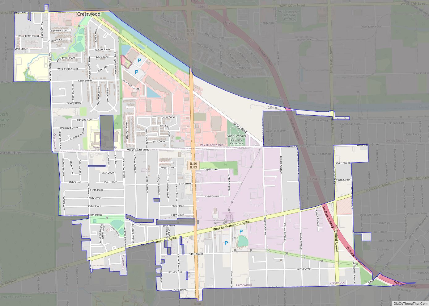 Map of Crestwood village