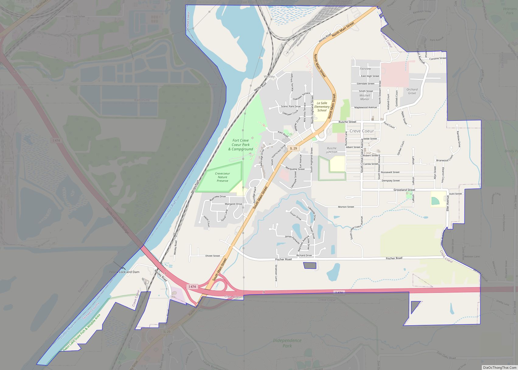 Map of Creve Coeur village