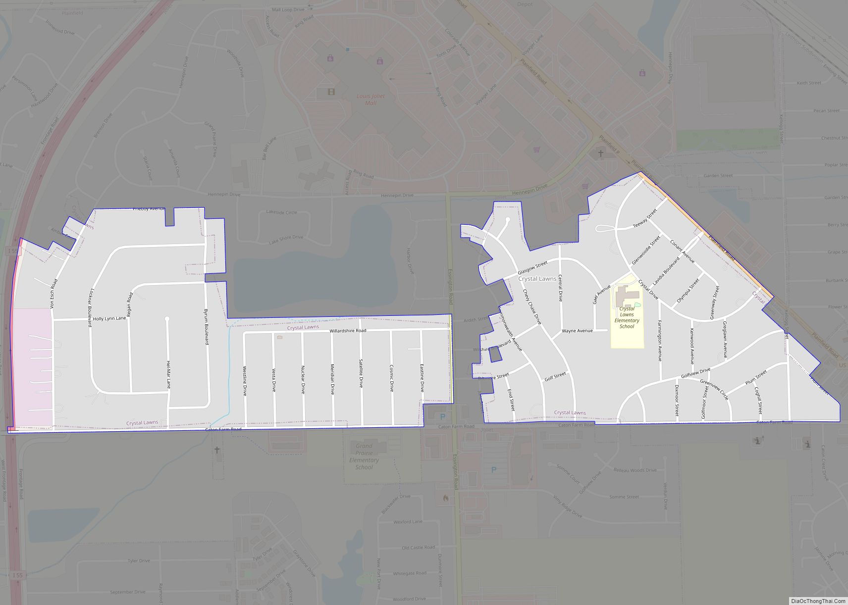 Map of Crystal Lawns CDP