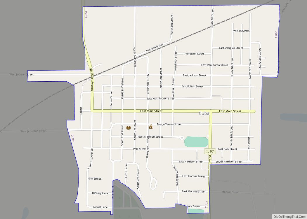 Map of Cuba city, Illinois