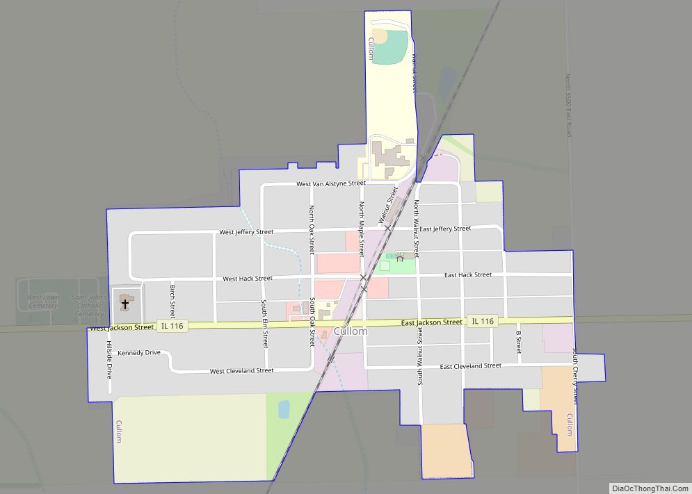 Map of Cullom village