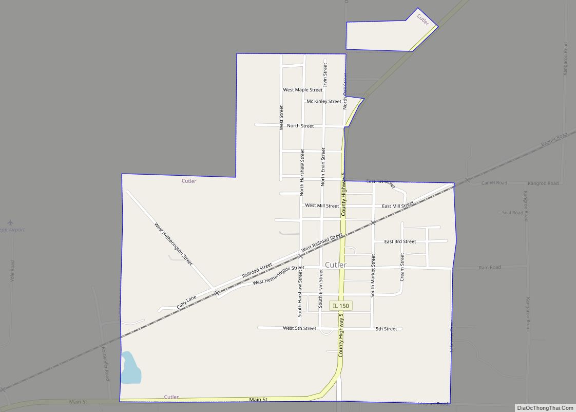 Map of Cutler village, Illinois