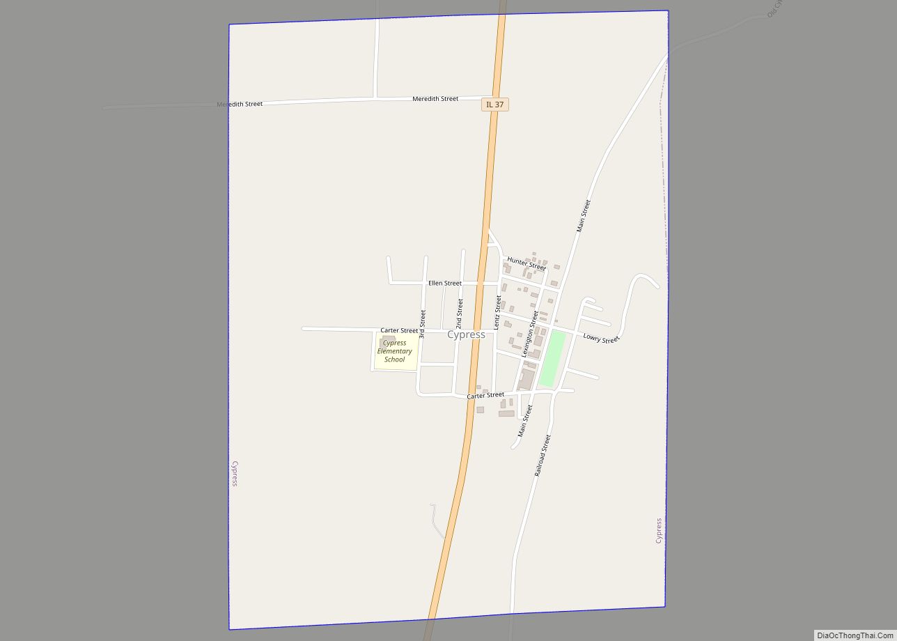 Map of Cypress village, Illinois