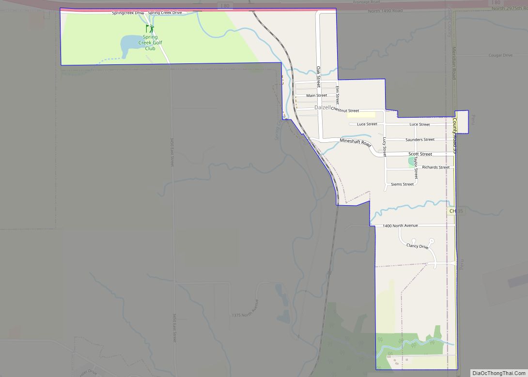 Map of Dalzell village, Illinois