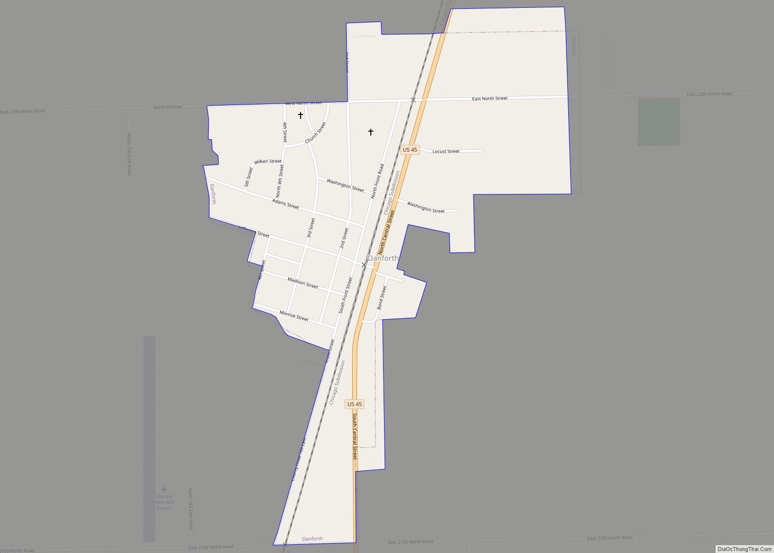 Map of Danforth village