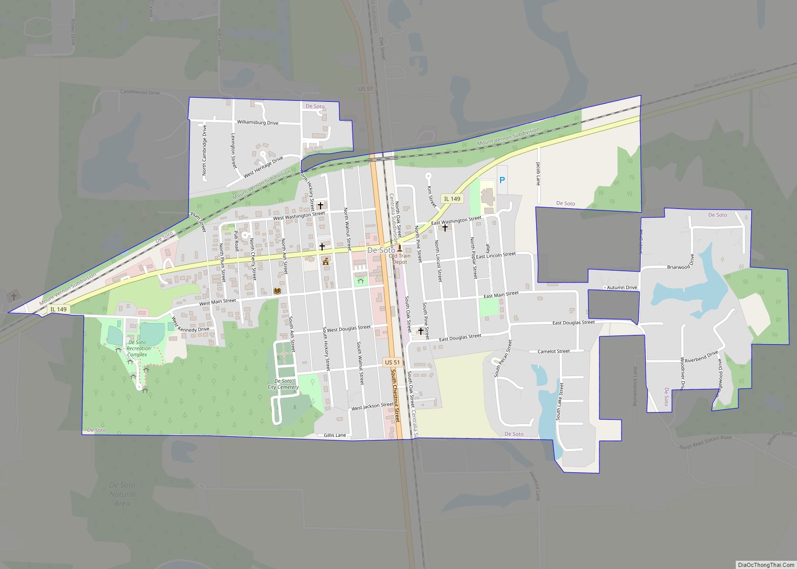 Map of De Soto village, Illinois