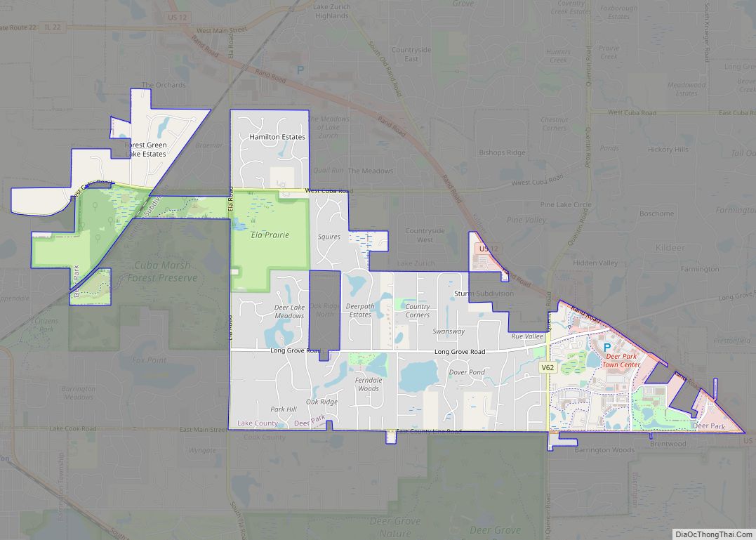 Map of Deer Park village, Illinois