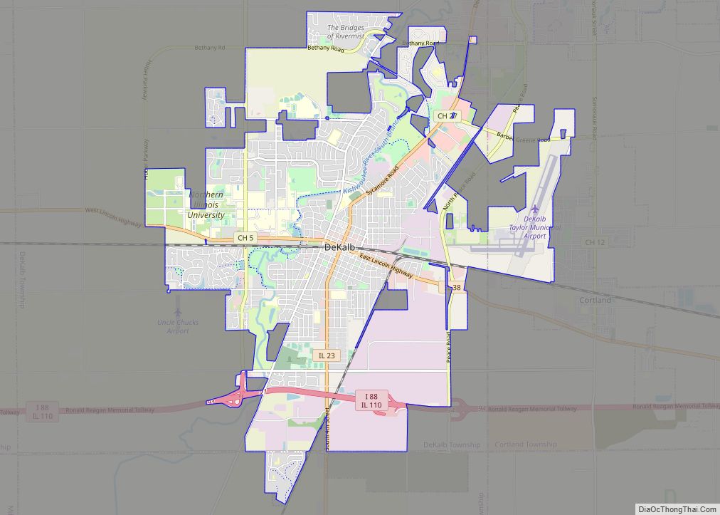 Map of DeKalb city