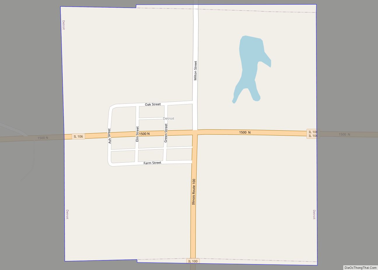 Map of Detroit village, Illinois