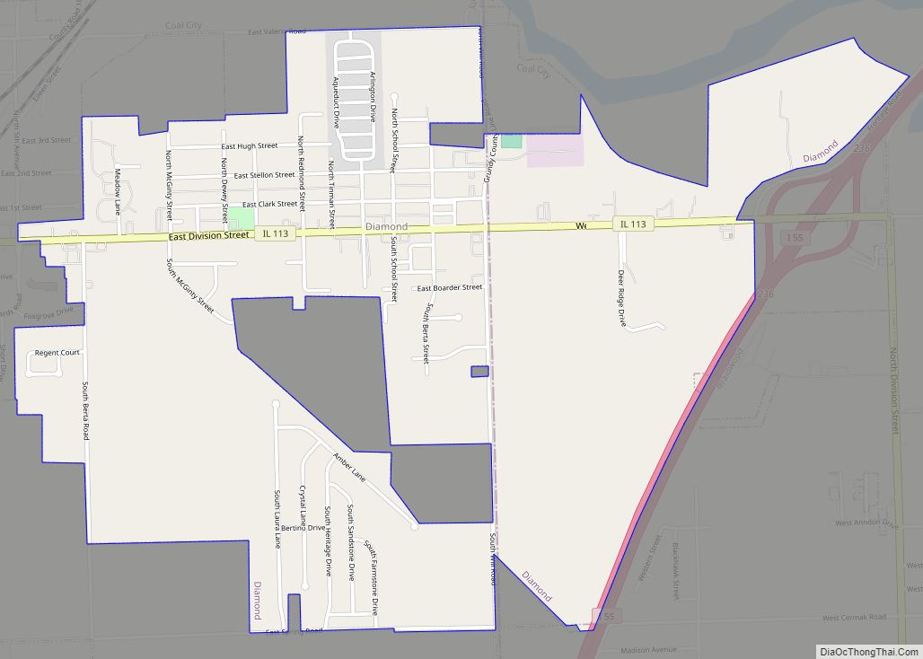 Map of Diamond village, Illinois