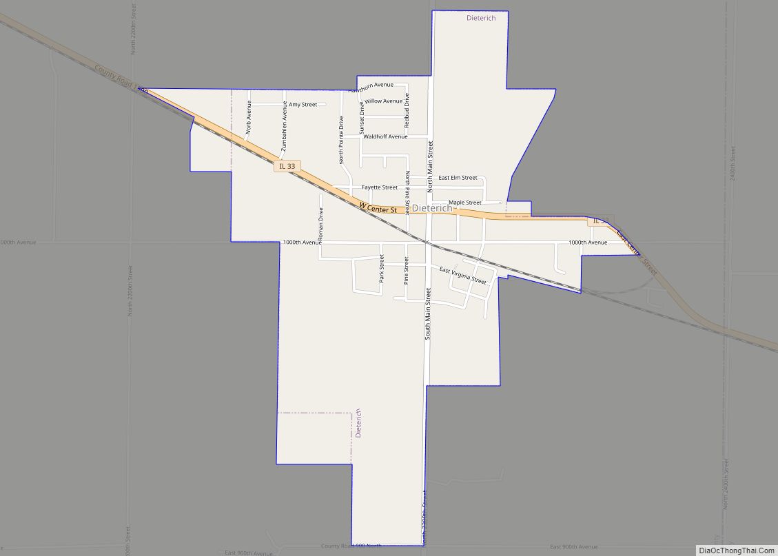 Map of Dieterich village