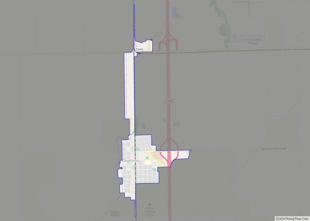 Map of Divernon village