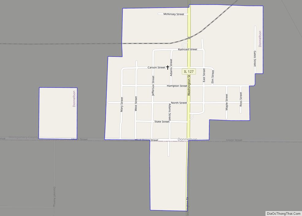 Map of Donnellson village, Illinois