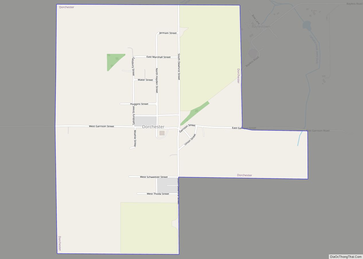 Map of Dorchester village, Illinois