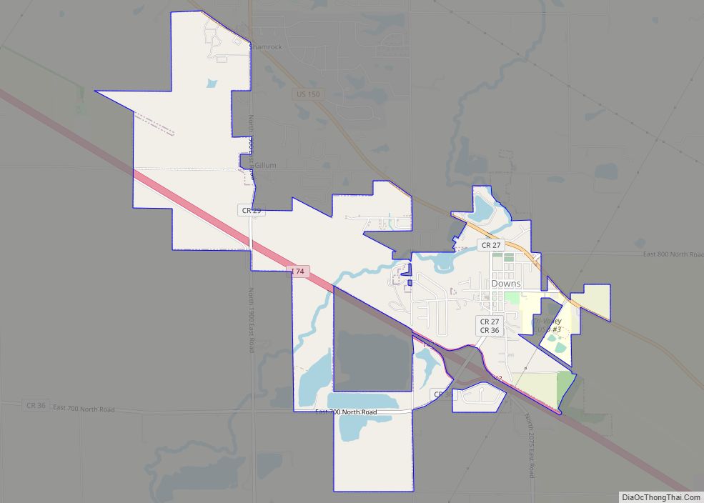 Map of Downs village