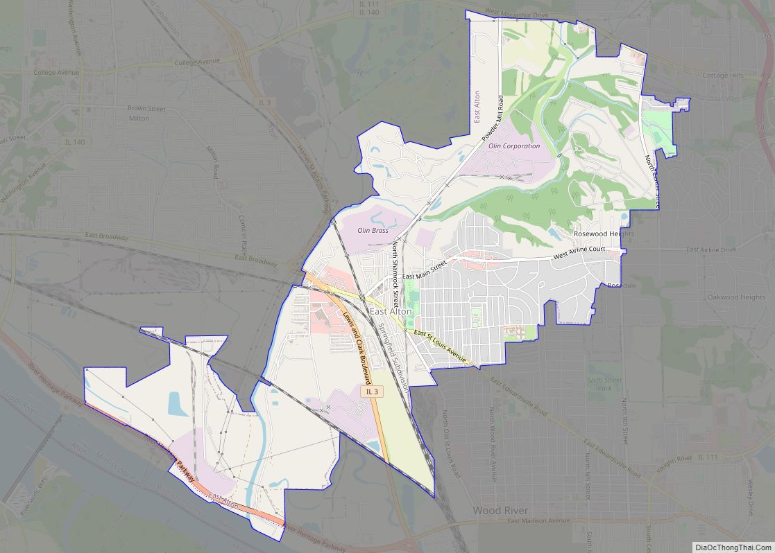 Map of East Alton village