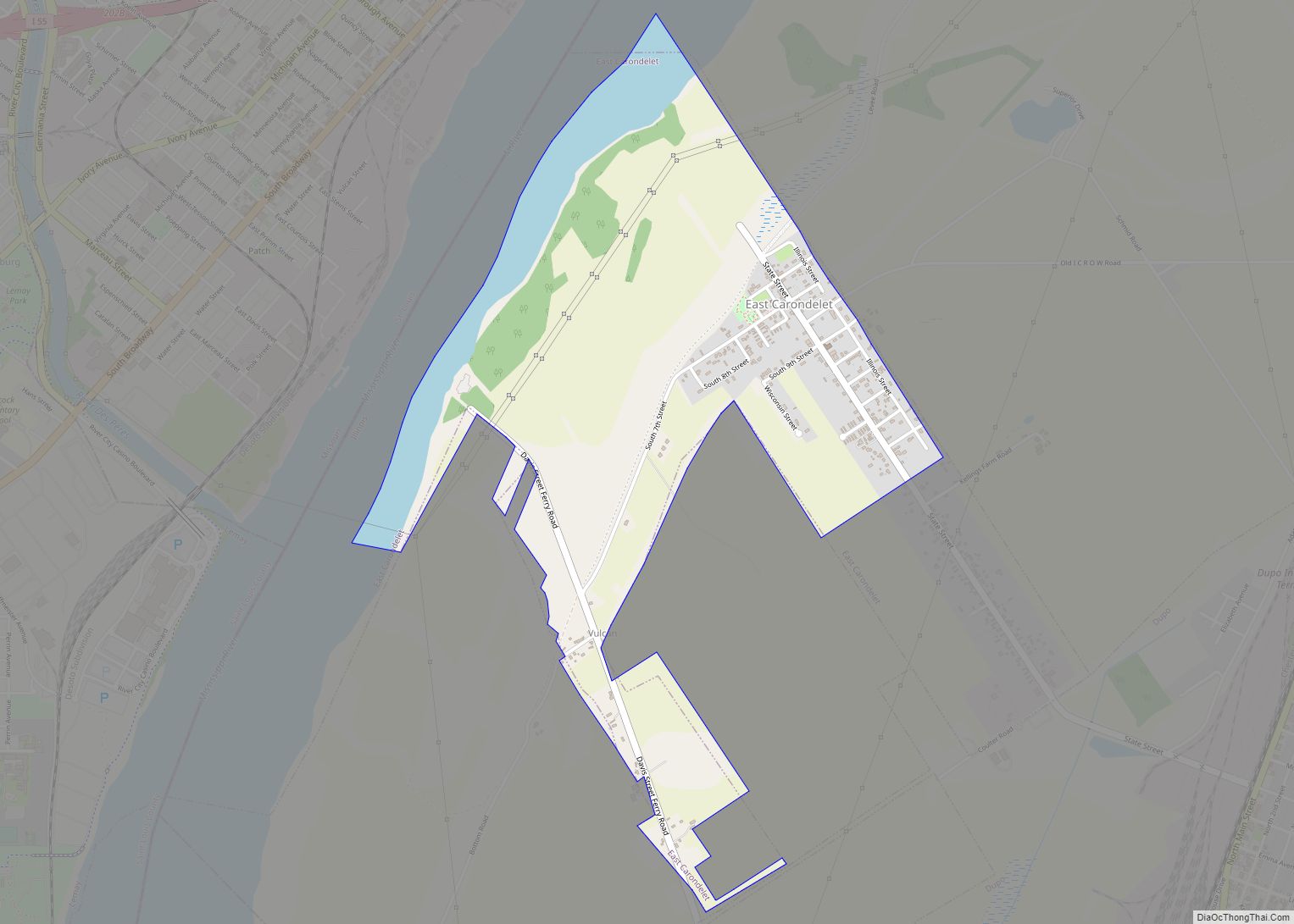 Map of East Carondelet village