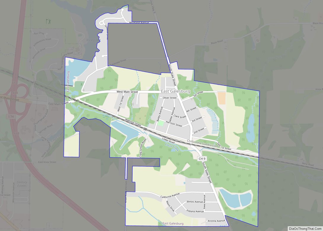 Map of East Galesburg village