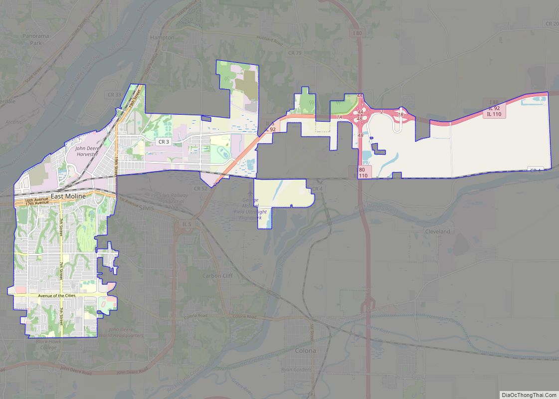 Map of East Moline city