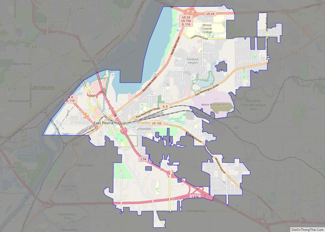 East Peoria ở đâu? Bản đồ thành phố East Peoria, Illinois - Địa Ốc ...