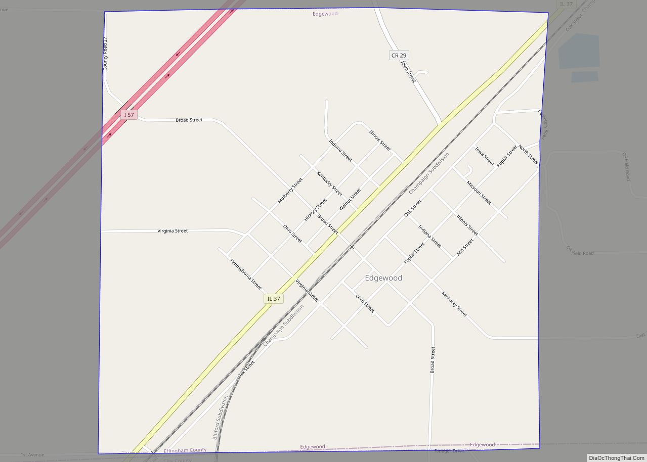 Map of Edgewood village, Illinois