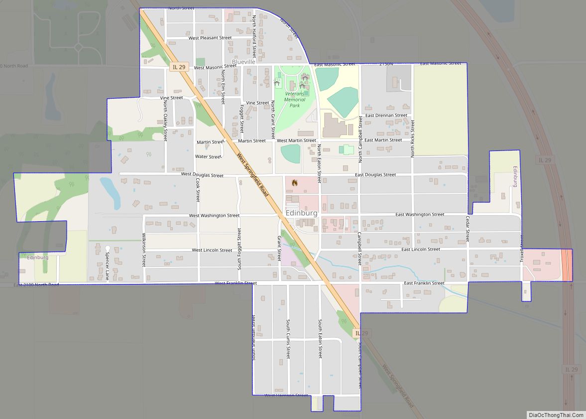 Map of Edinburg village, Illinois