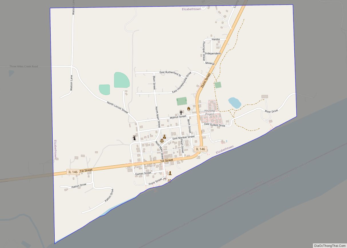 Map of Elizabethtown village, Illinois