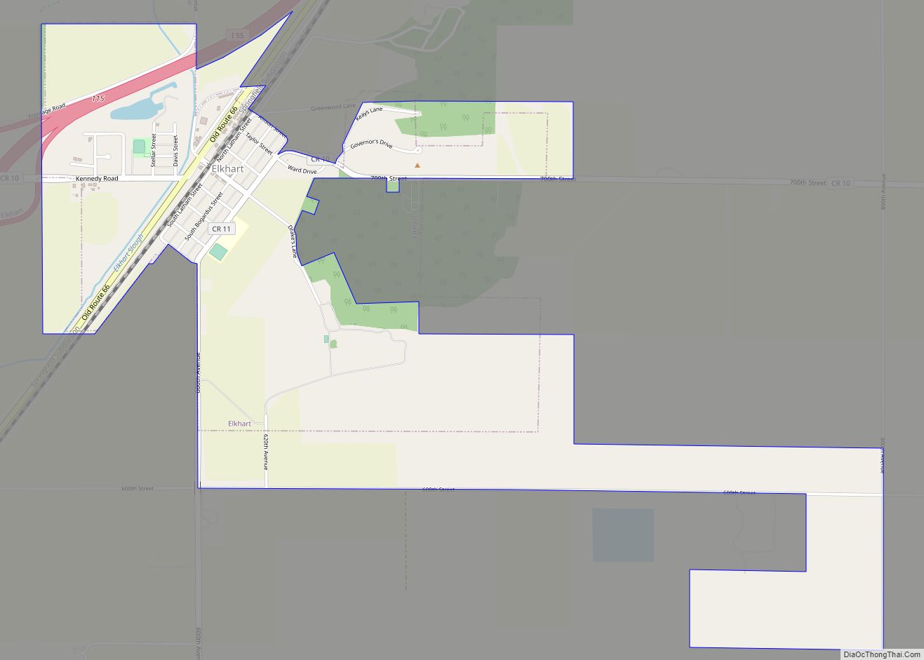 Map of Elkhart village, Illinois