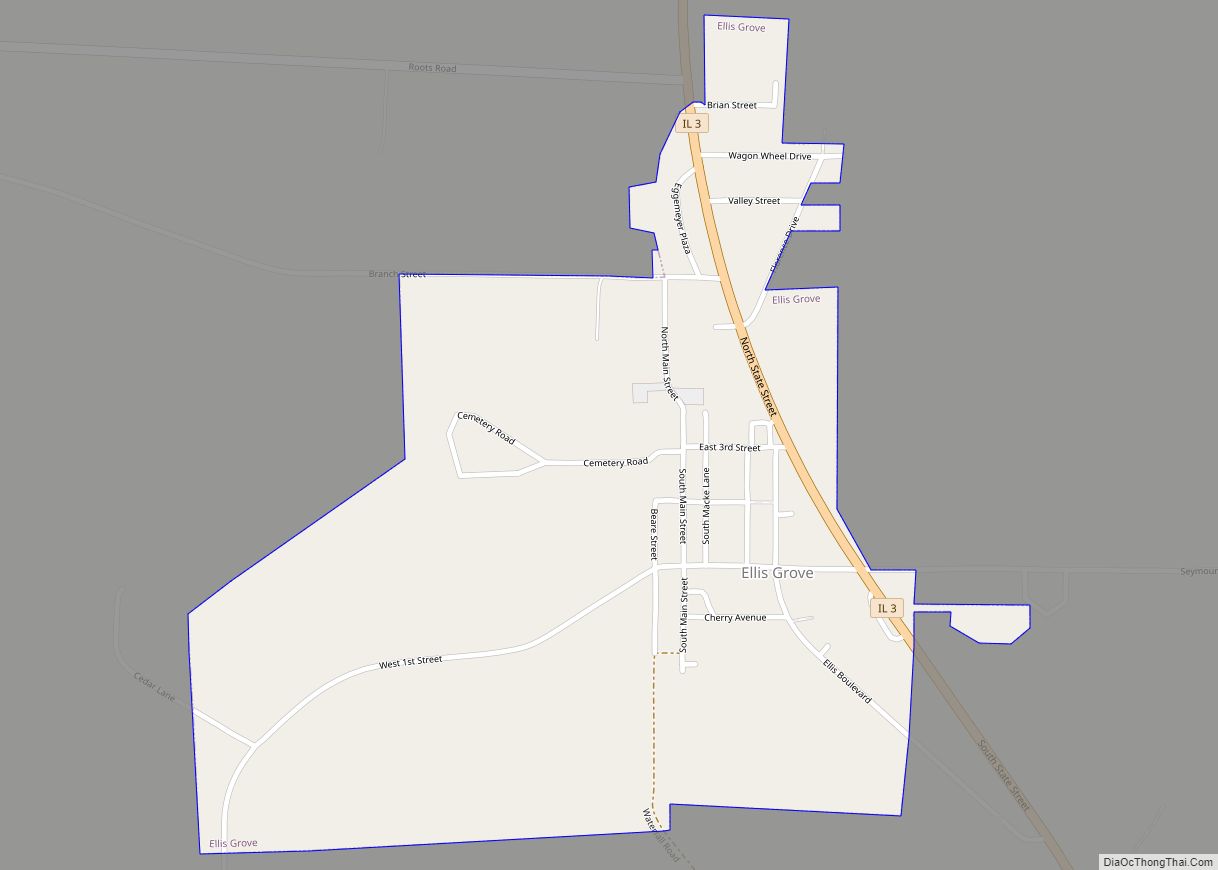 Map of Ellis Grove village