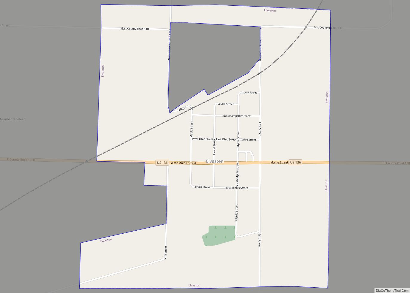 Map of Elvaston village