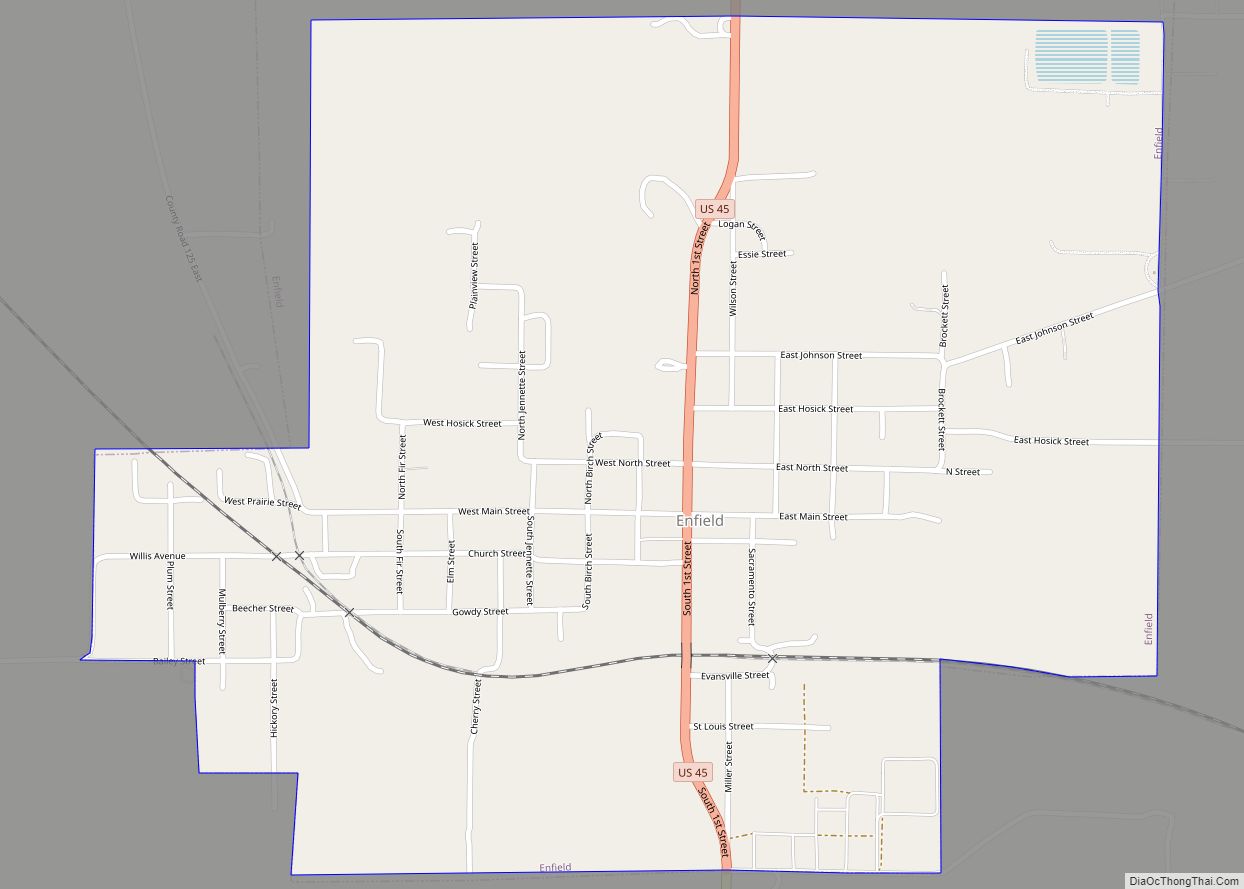 Map of Enfield village, Illinois