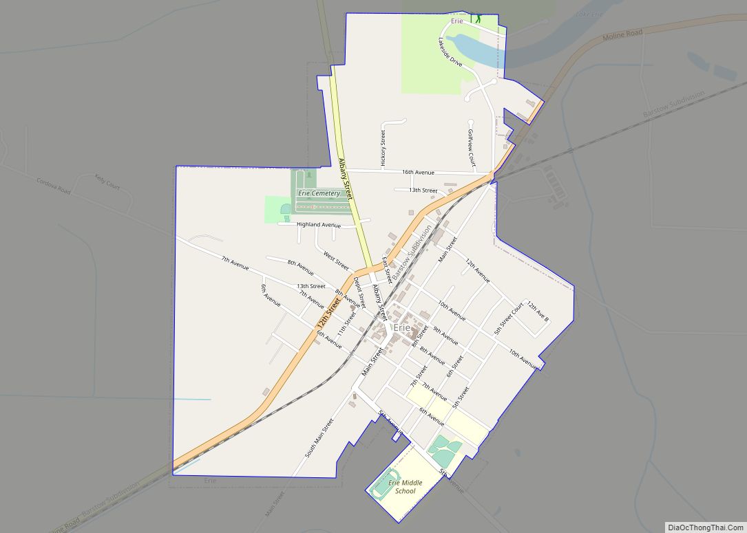 Map of Erie village, Illinois