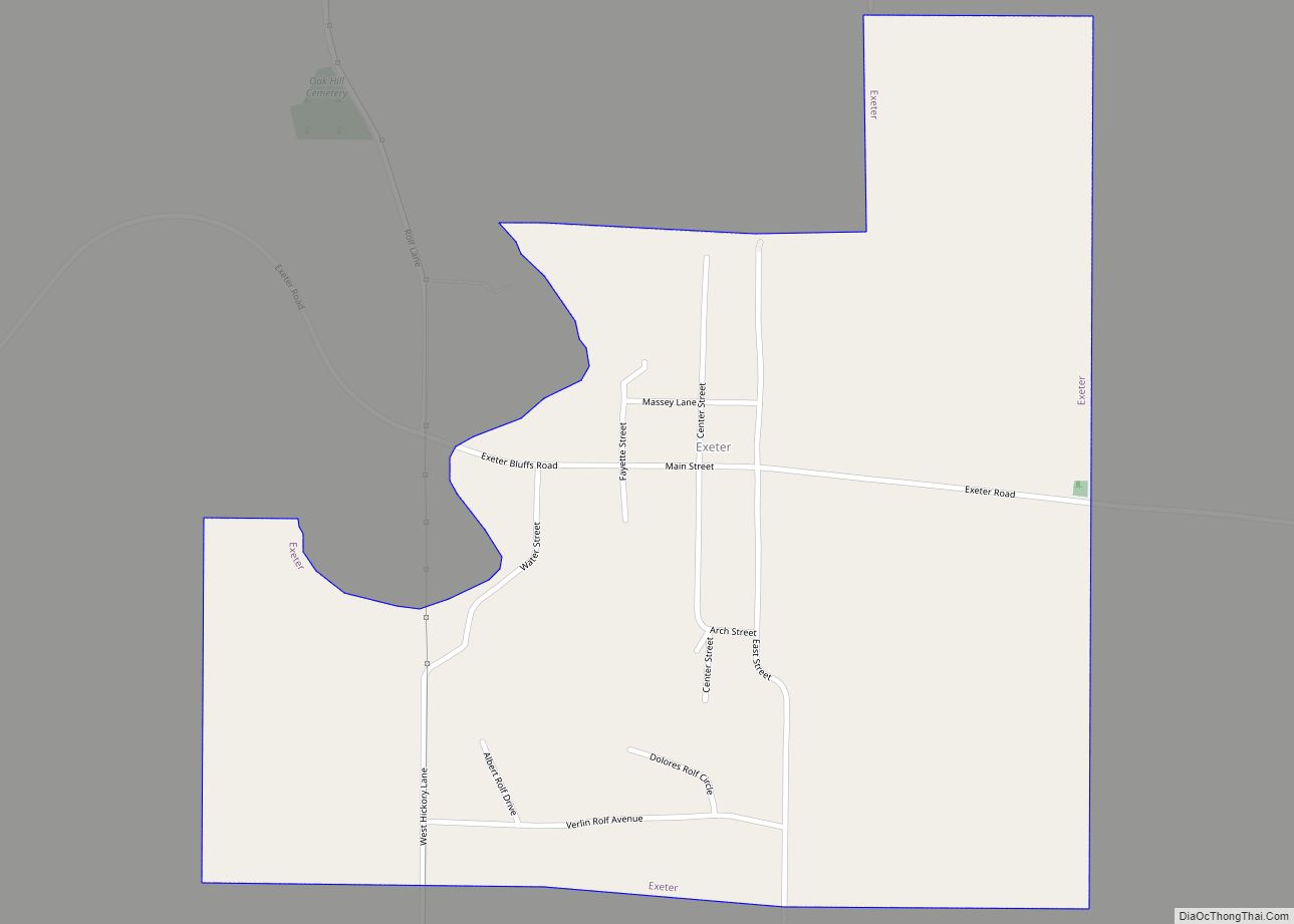 Map of Exeter village, Illinois