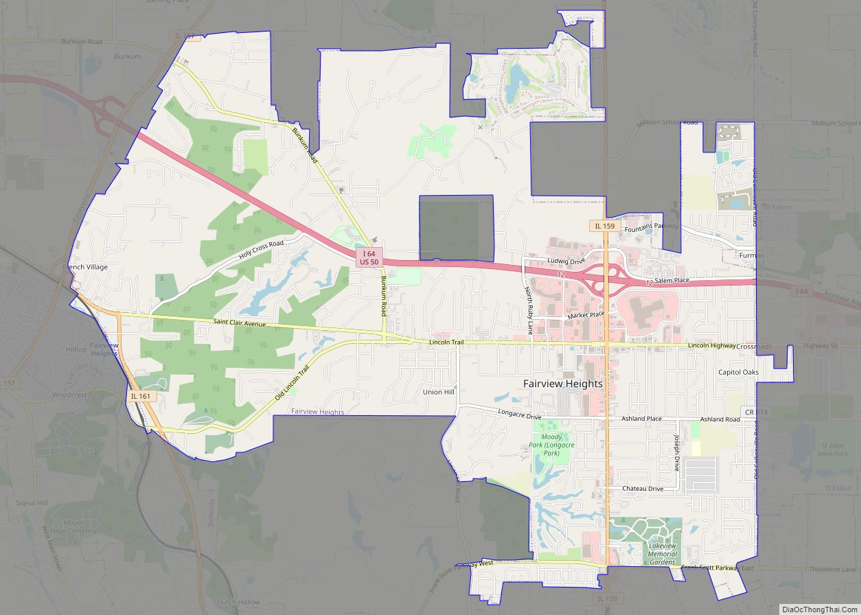 Map of Fairview Heights city