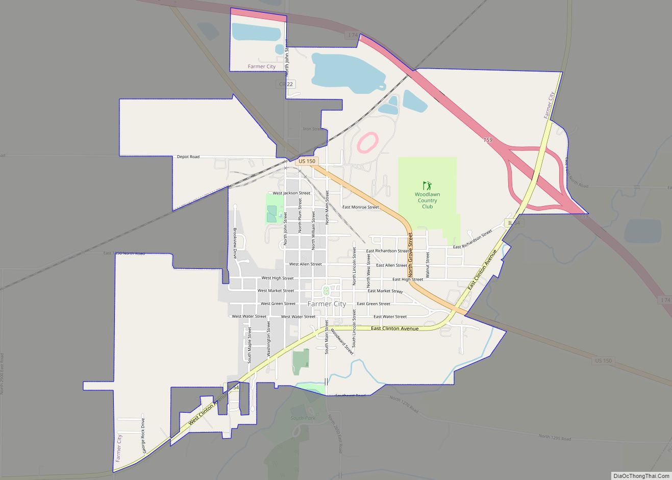 Map of Farmer City