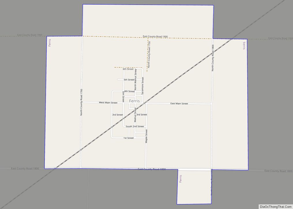 Map of Ferris village, Illinois