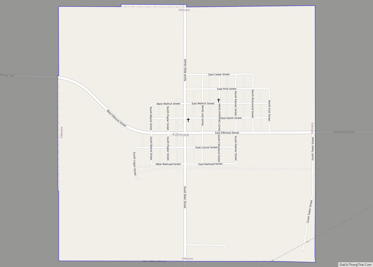 Map of Fillmore village, Illinois