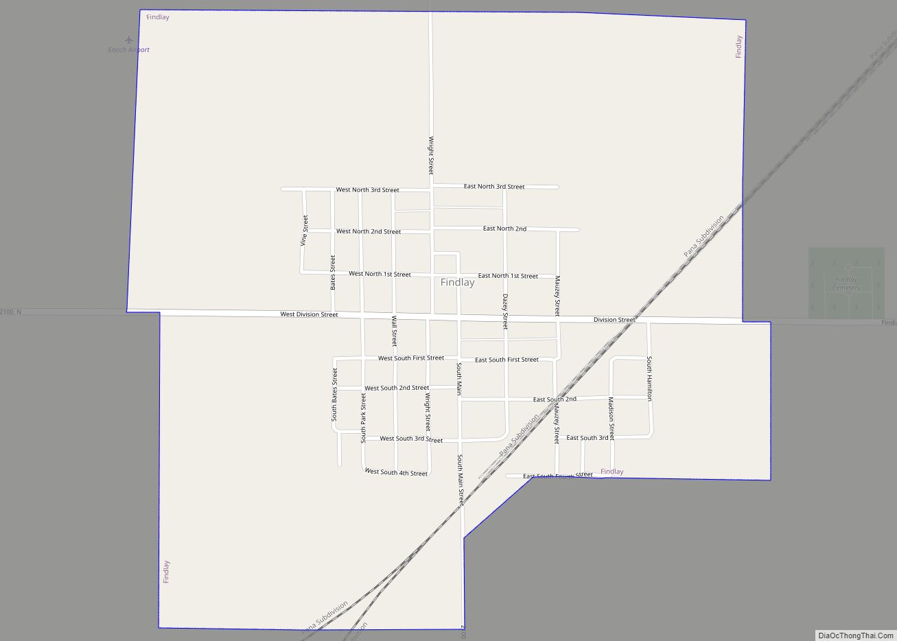 Map of Findlay village, Illinois