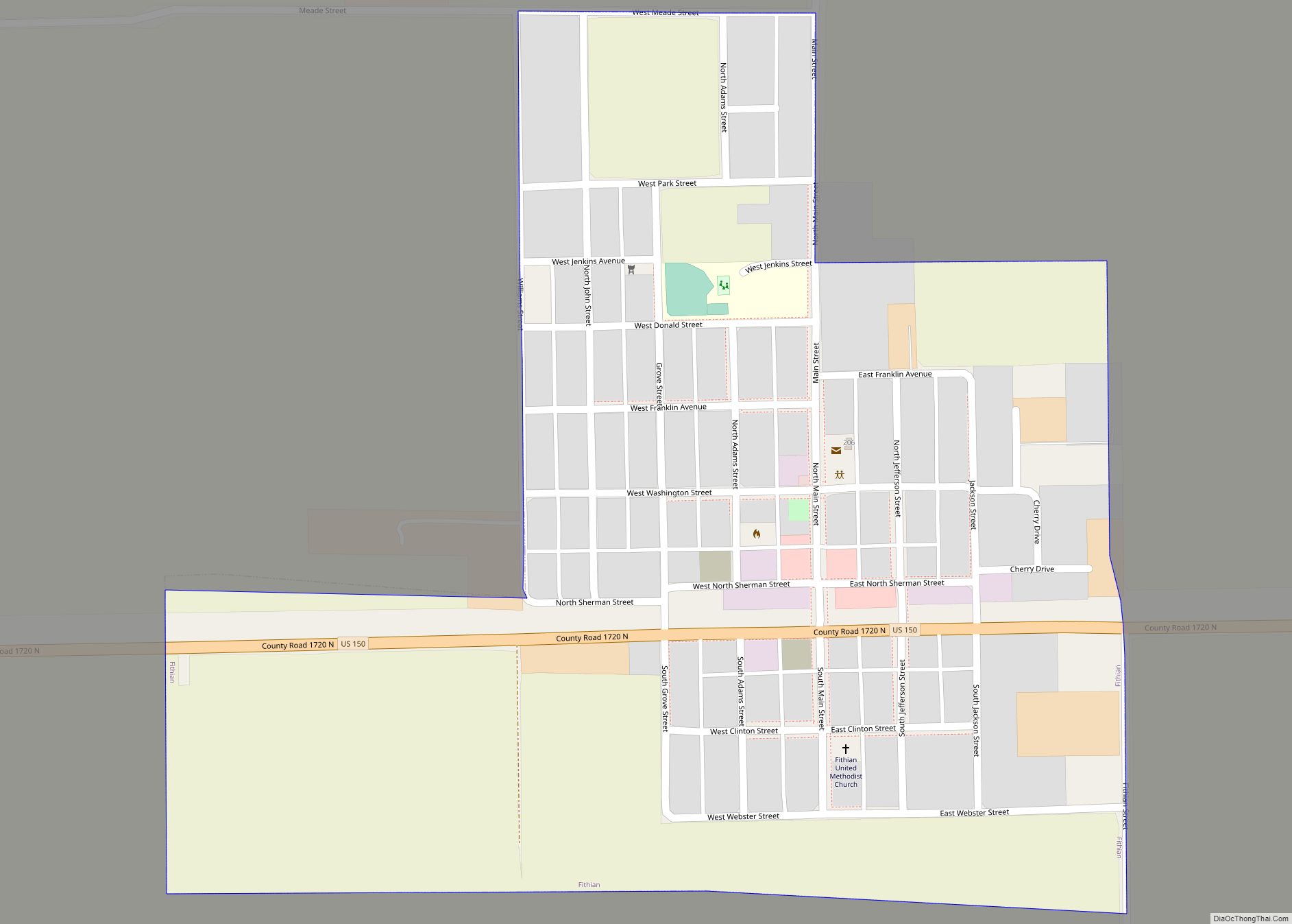 Map of Fithian village