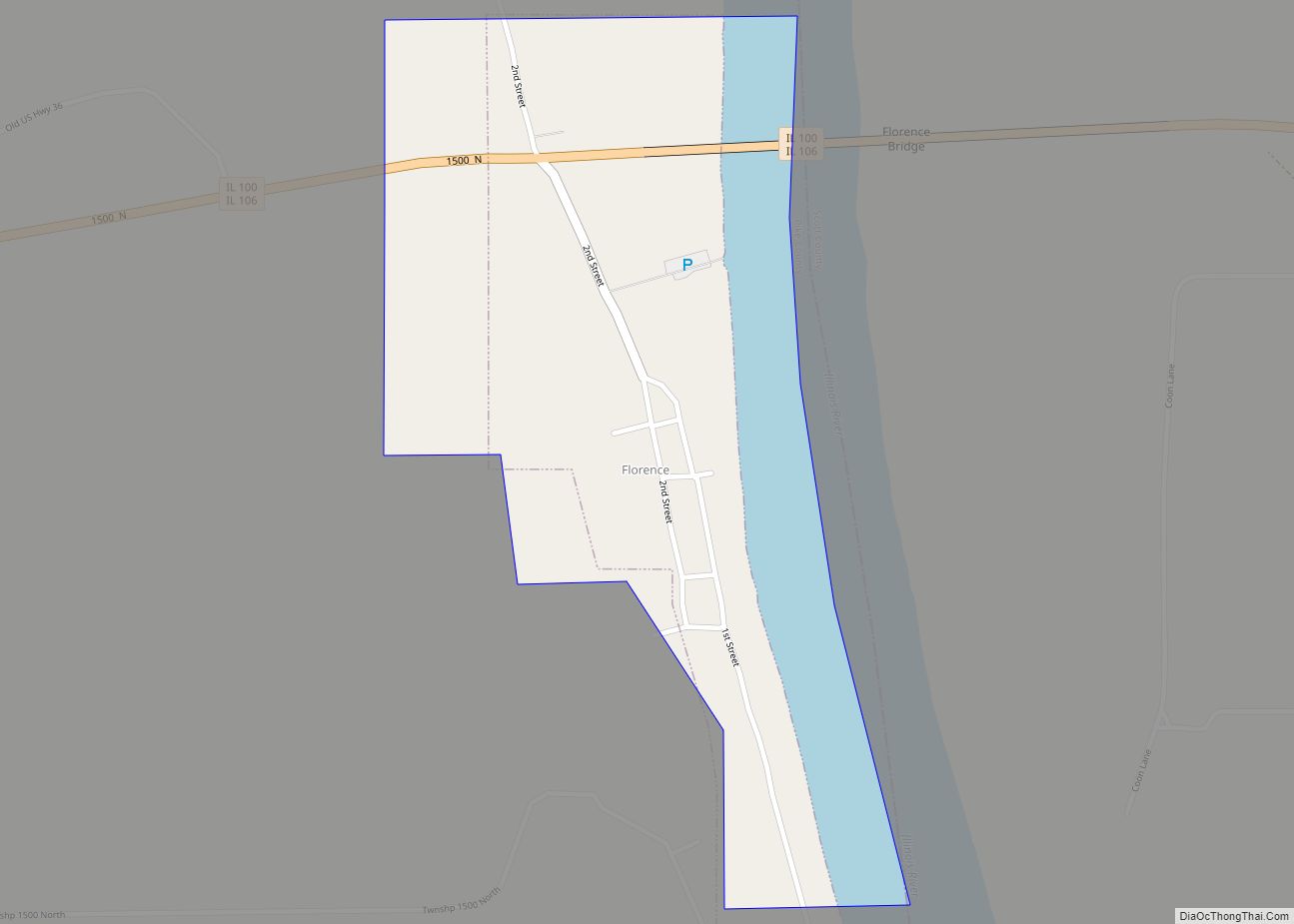 Map of Florence village, Illinois