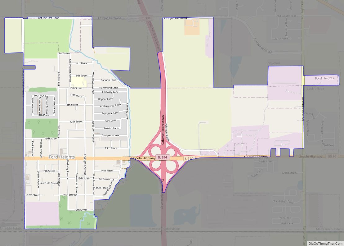 Map of Ford Heights village