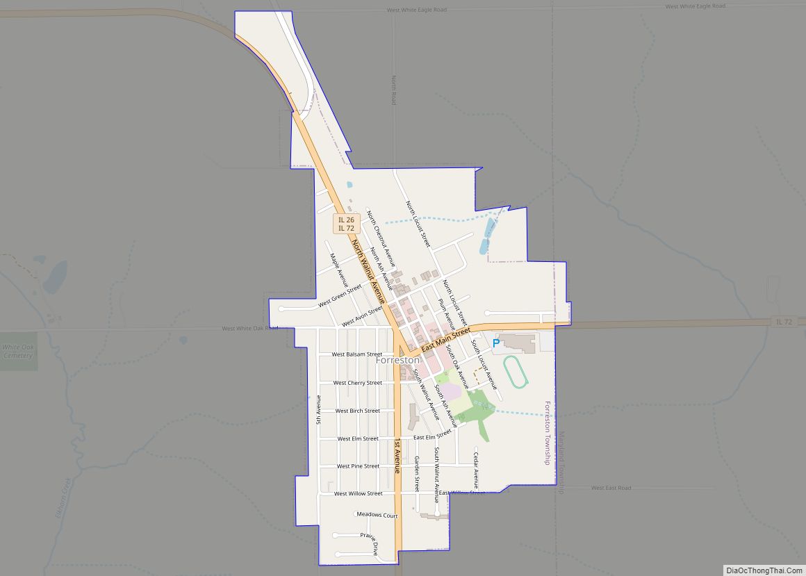 Map of Forreston village