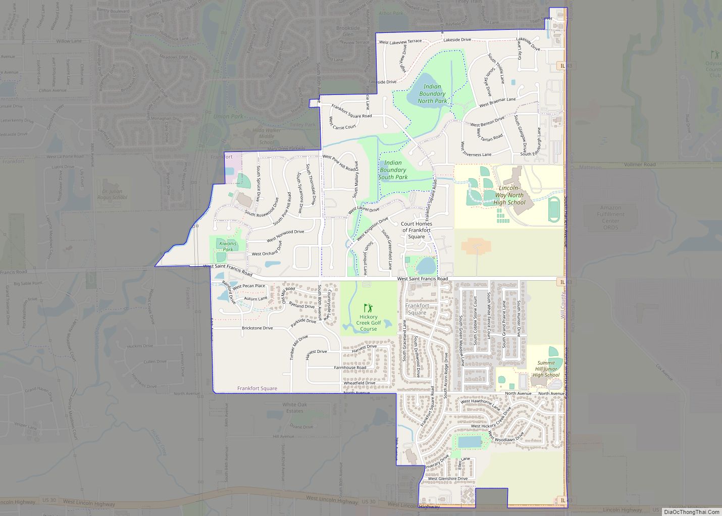 Map of Frankfort Square CDP