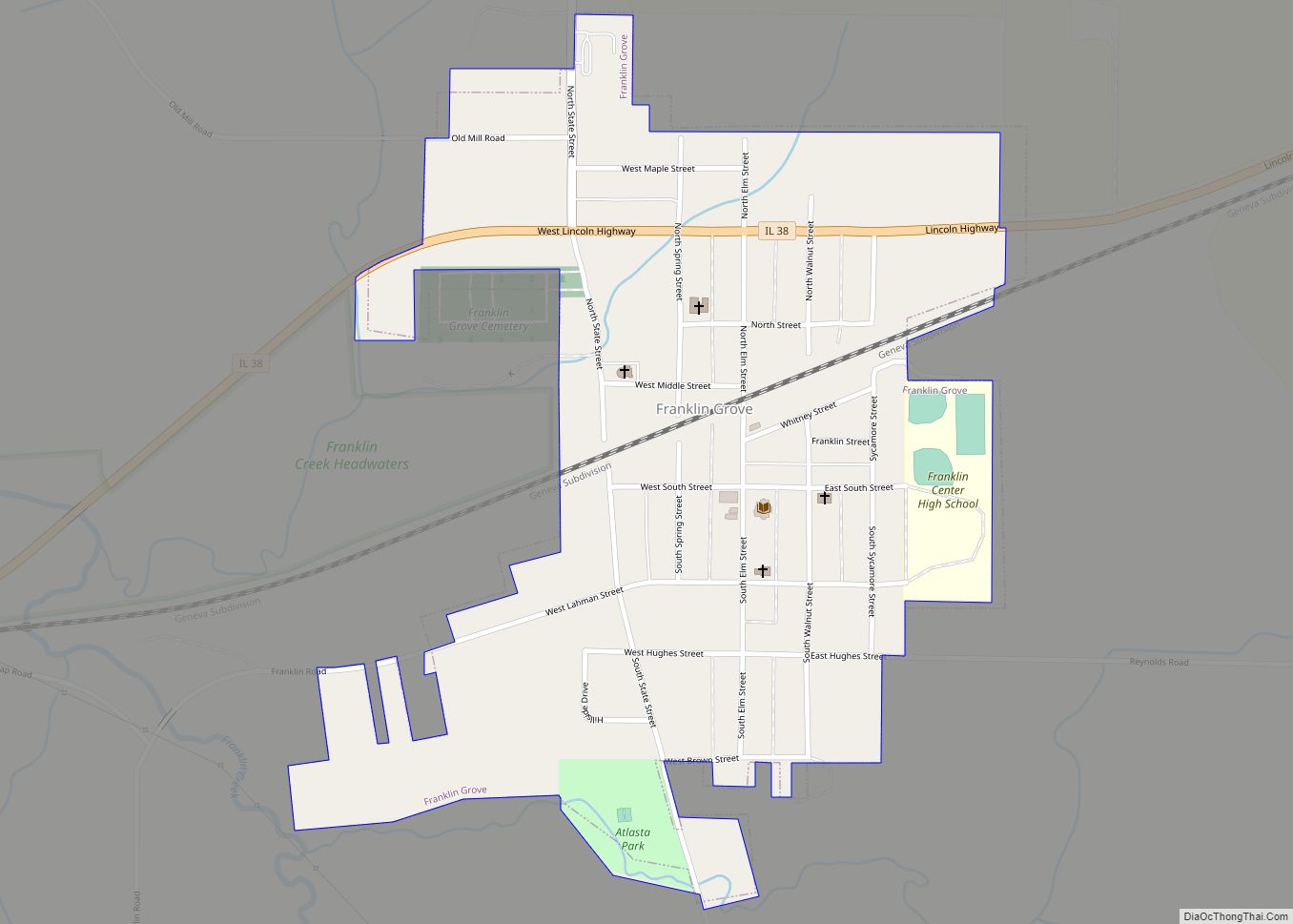 Map of Franklin Grove village