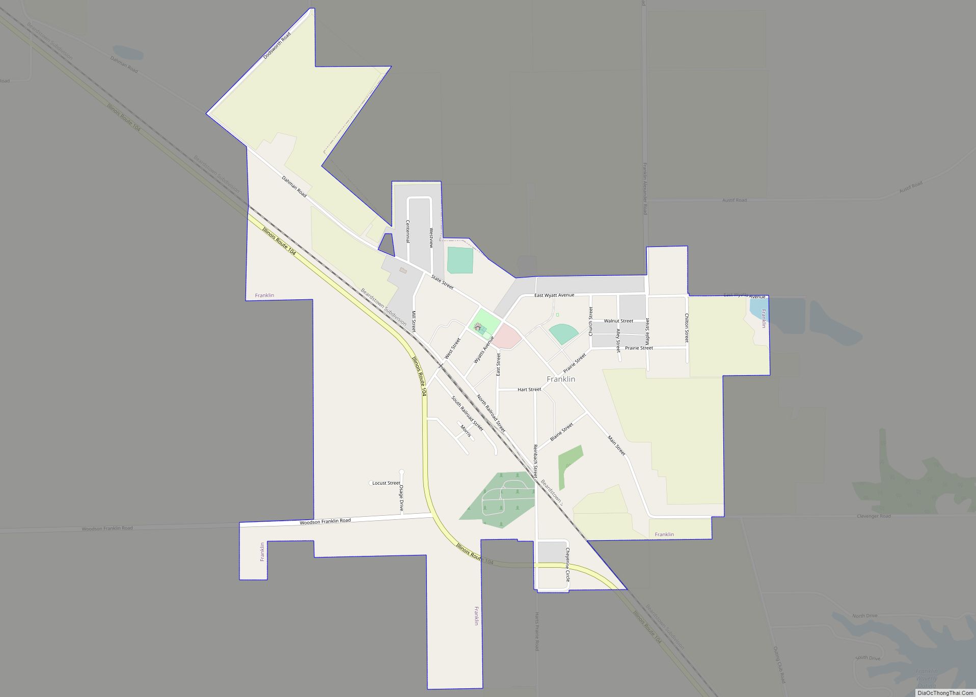 Map of Franklin village, Illinois