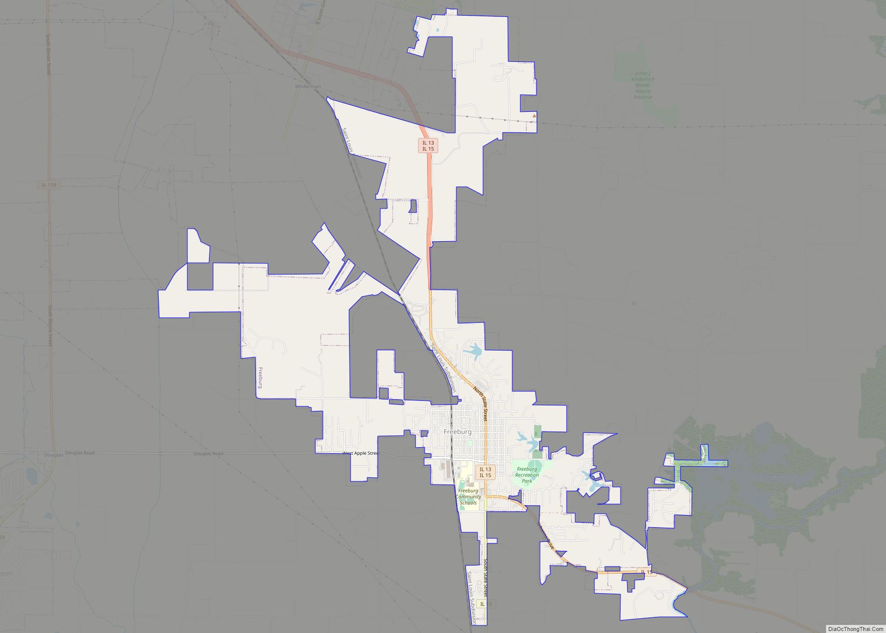 Map of Freeburg village